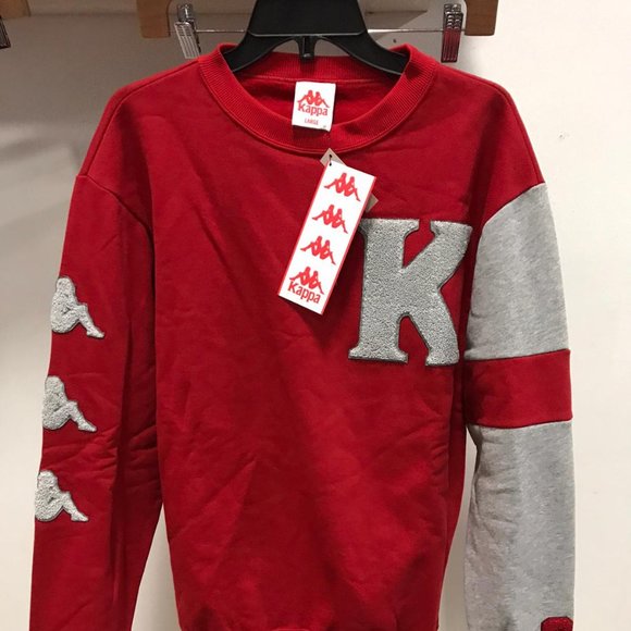 NWT KAPPA 67 BIG K winter full Sleeve Sweater L warm red gray - Picture 2 of 5